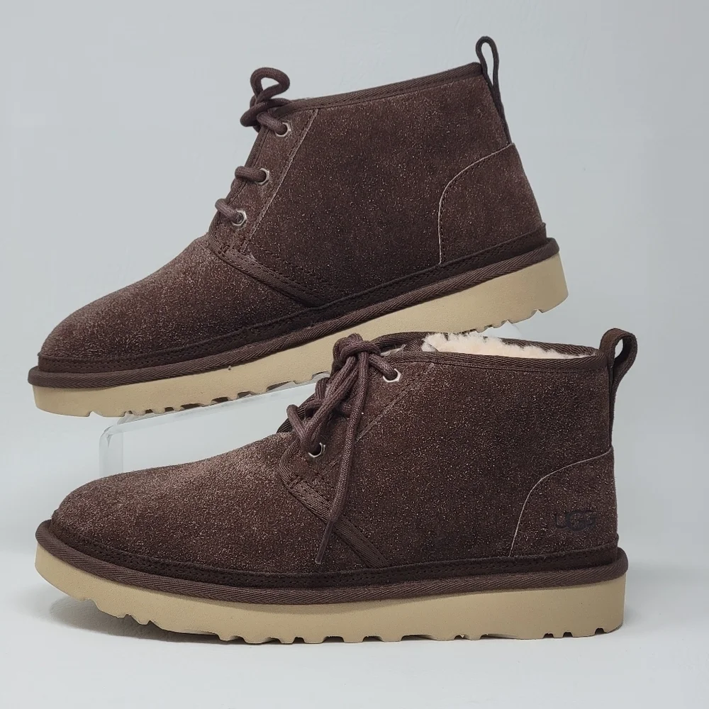 UGG Neumel Shaggy Suede Chukka Winter Boots Brown 1158219 Men's Size 8 New